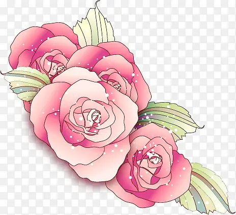 粉色鲜花手绘花朵