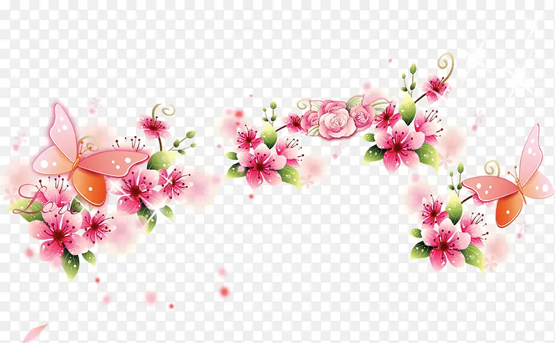 粉色温馨手绘鲜花花朵装饰