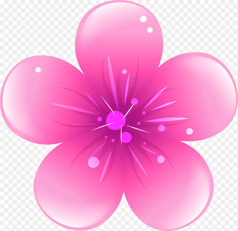 手绘粉色鲜花图标