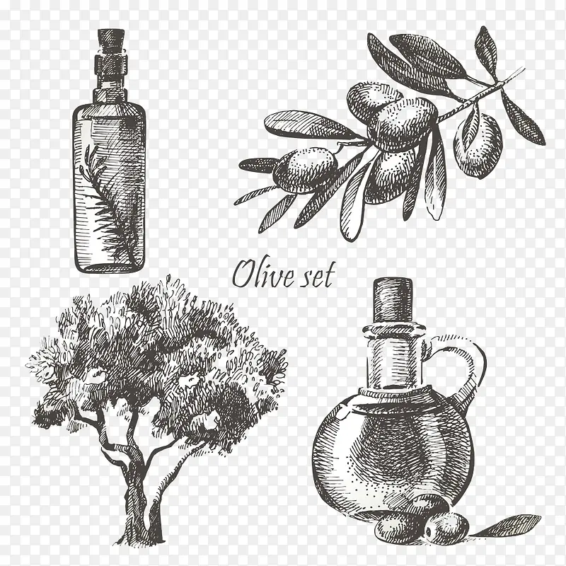 手绘橄榄油