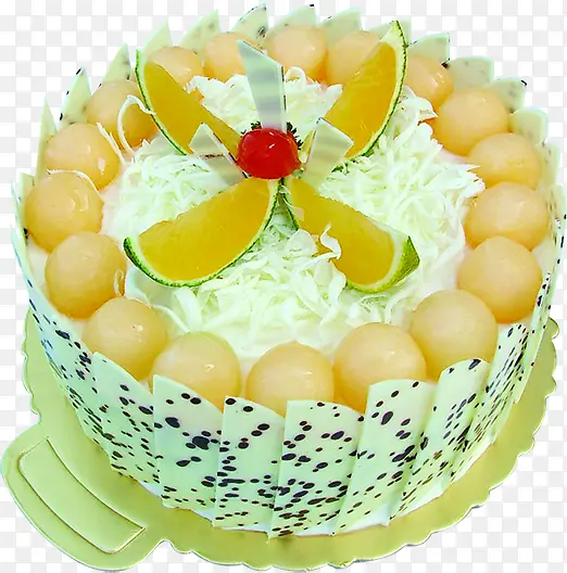 圆形蛋糕水果蛋糕奶球柠檬