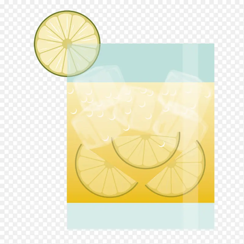 杯子里的柠檬片
