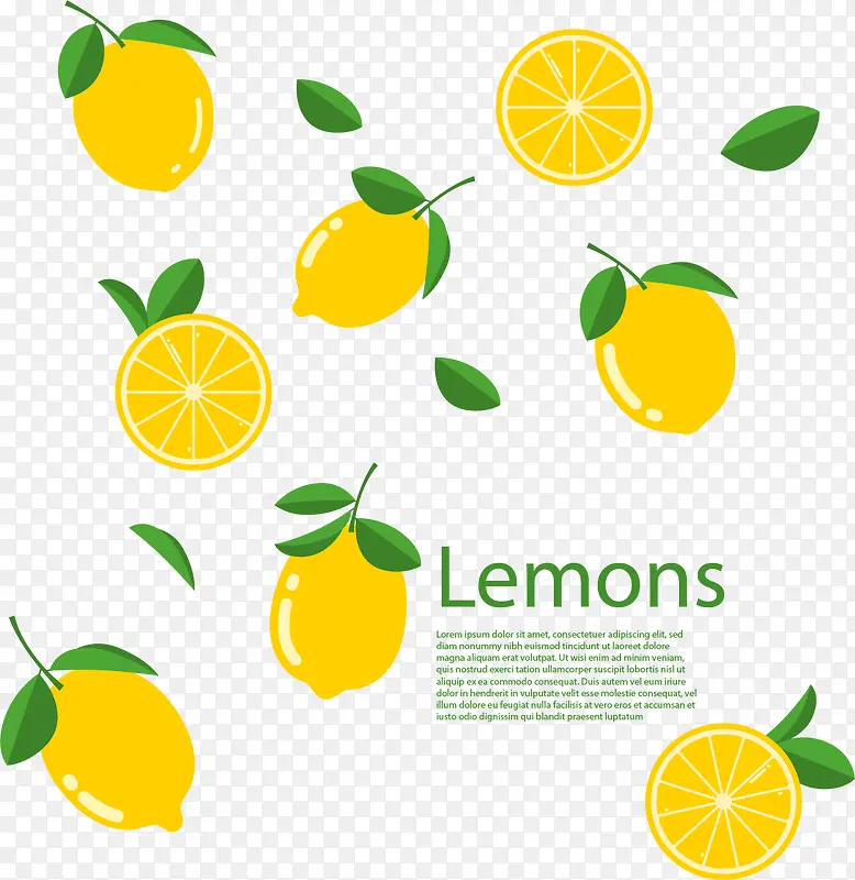 矢量手绘柠檬