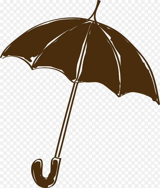 手绘黑色雨伞