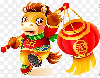 可爱卡通小马提灯笼PNG图片素材下载_图片编号ypekvxkr-免抠素材网
