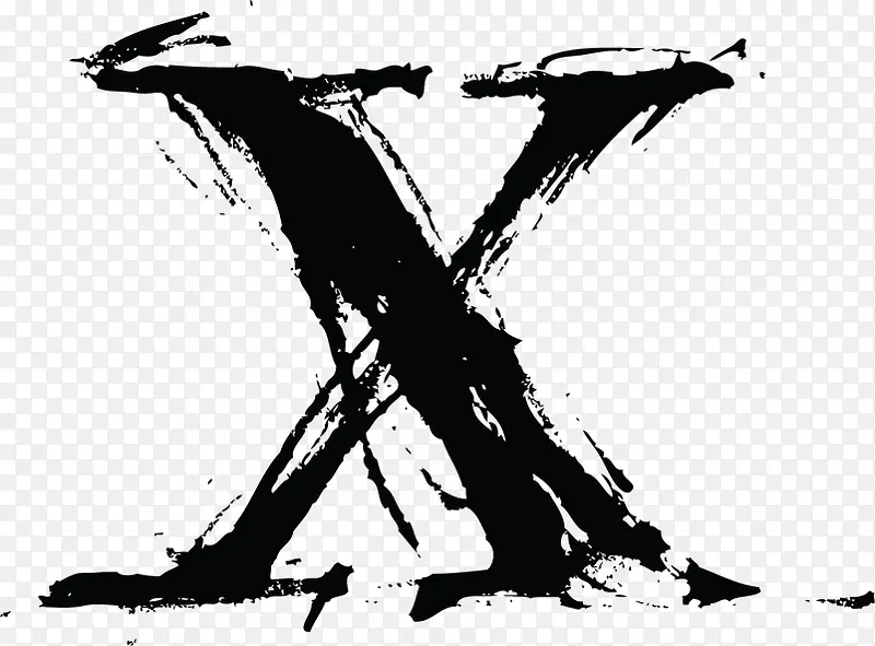 黑色字母X