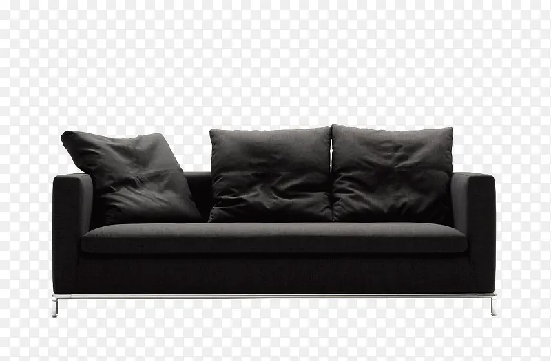 黑色布沙发png素材
