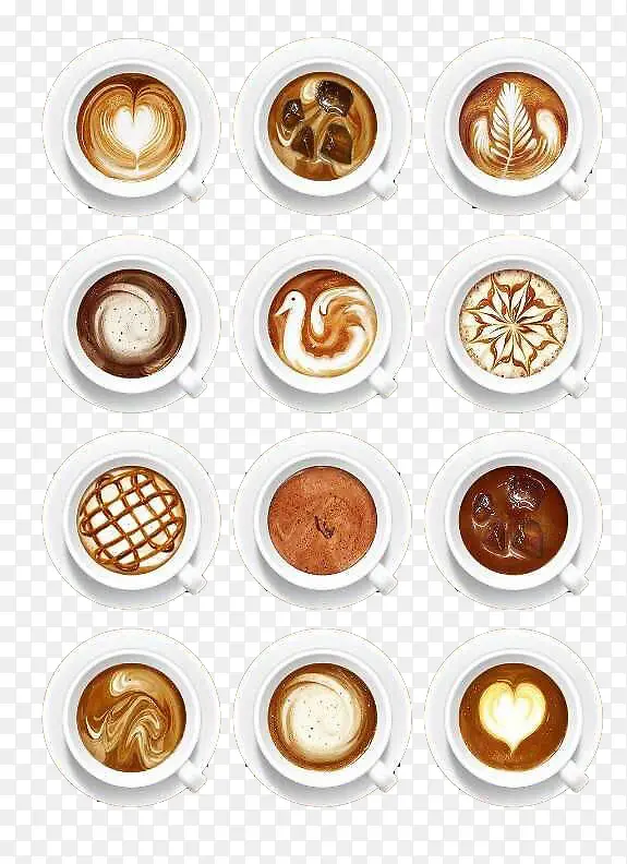 12个不同的花式咖啡