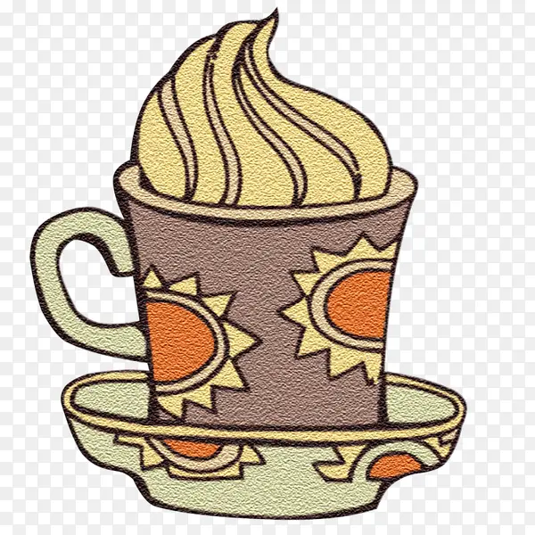卡通装饰茶杯咖啡插图