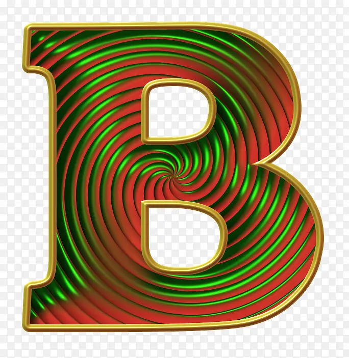 彩金圆圈字母B