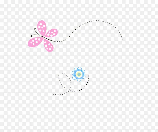 清新蝴蝶小花装饰图案