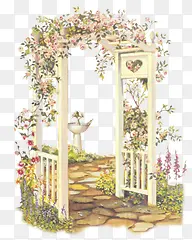 田园花卉门框