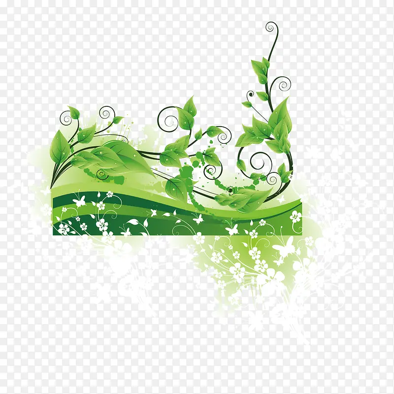 绿色藤蔓矢量素材