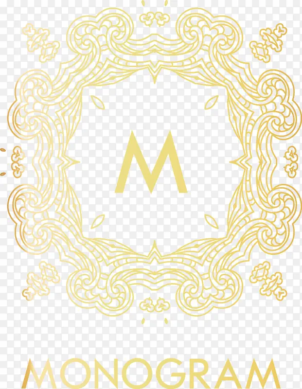 装饰金色M图案
