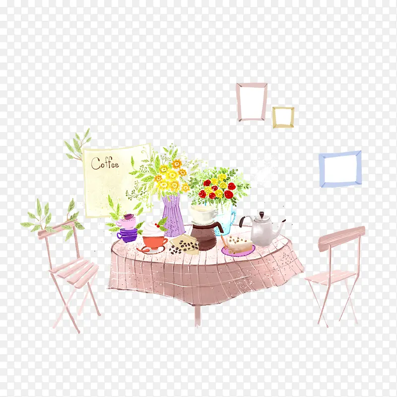 粉色餐桌下午茶