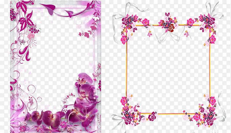 两款紫色唯美花样相框