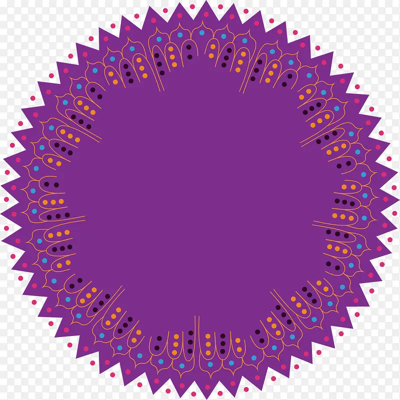 紫色圆形花纹装饰促销卡片矢量图