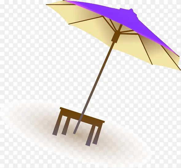 手绘沙滩海边太阳伞