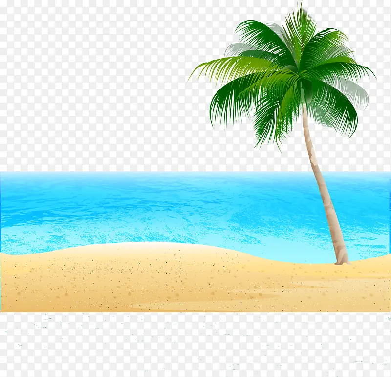 矢量海滩椰子树素材沙滩海边