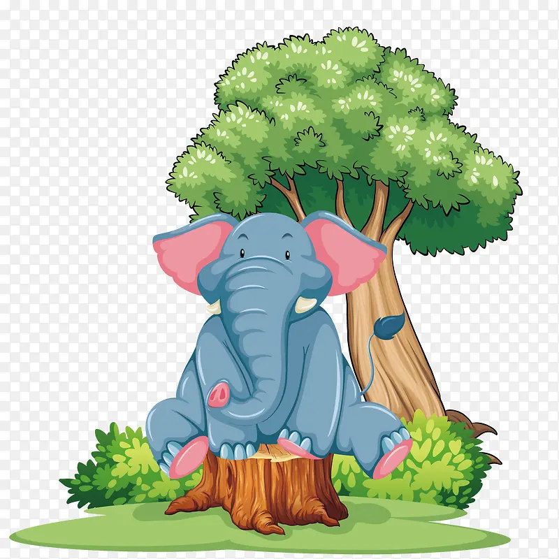 矢量森林大象