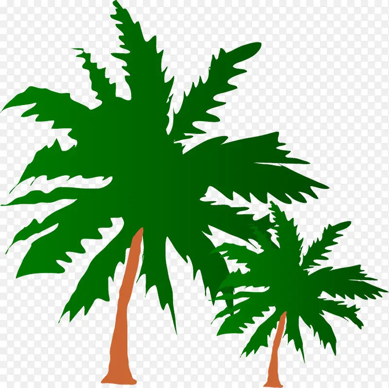 创意海边的椰子树