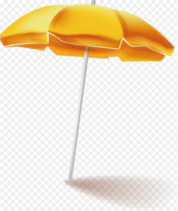 卡通黄色效果海边遮阳伞