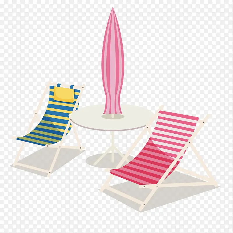 矢量条纹沙滩椅