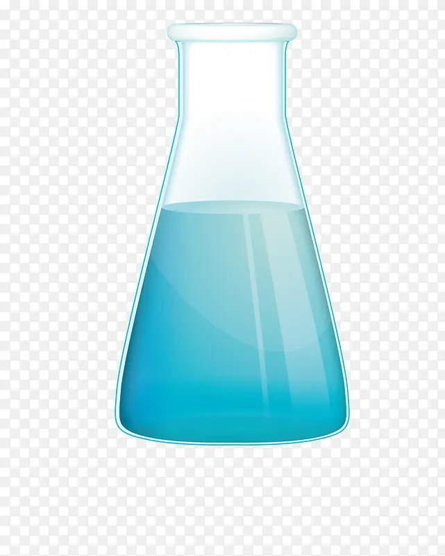 手绘蓝色化学玻璃瓶矢量图