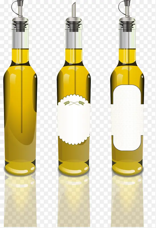 矢量手绘瓶装橄榄油