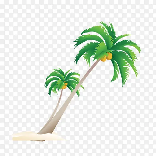 沙滩卡通椰子树免费下载