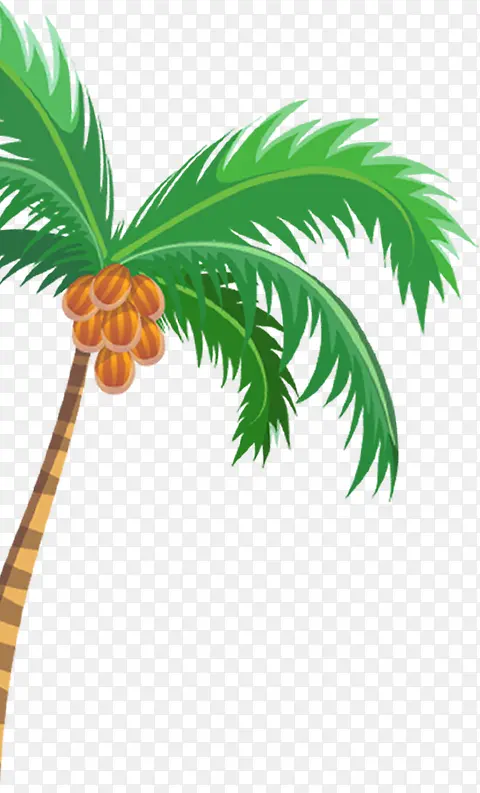 卡通手绘椰子树沙滩