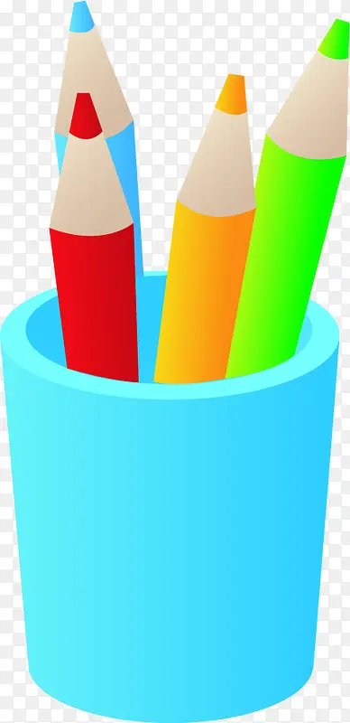 手绘彩色开学季铅笔