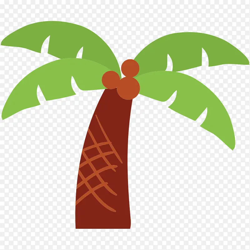 卡通沙滩植物椰子树