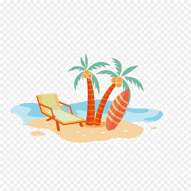 椰子树沙滩椅