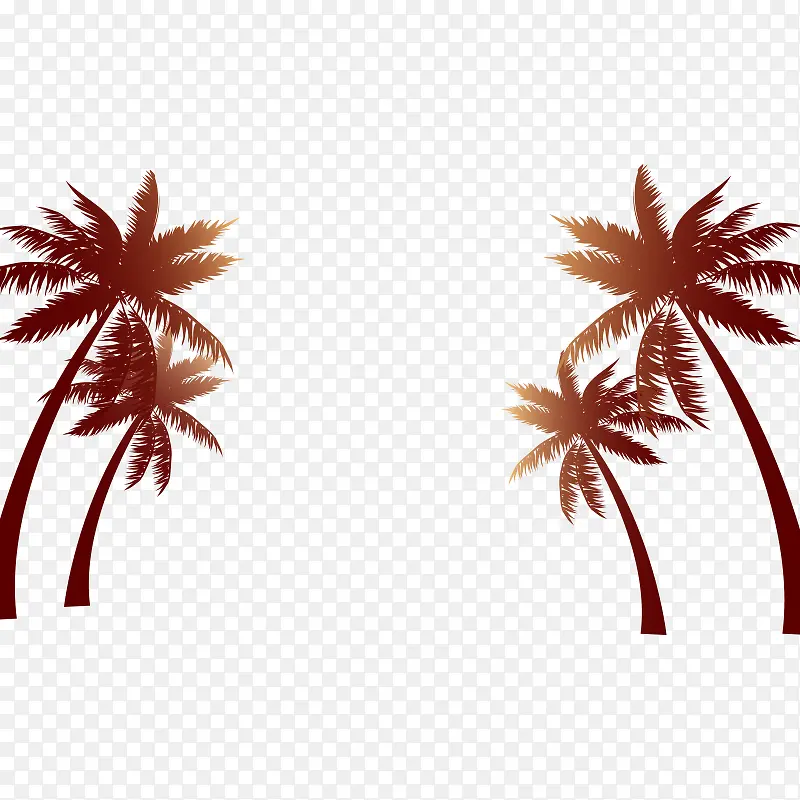 卡通植物沙滩椰子树