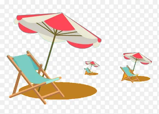 夏天沙滩椅艺术图案