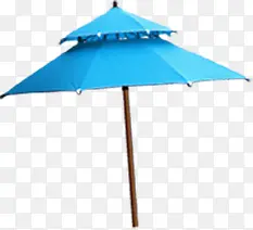 高清沙滩海报蓝色太阳伞