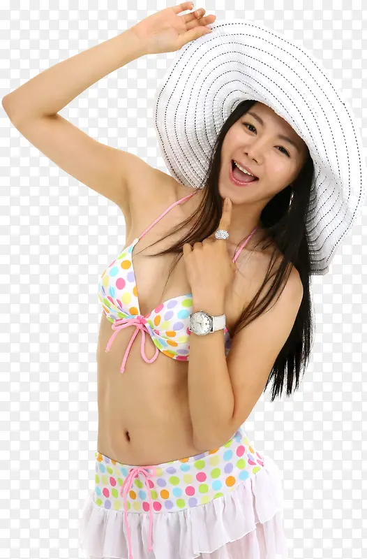 夏日沙滩遮阳帽女比基尼