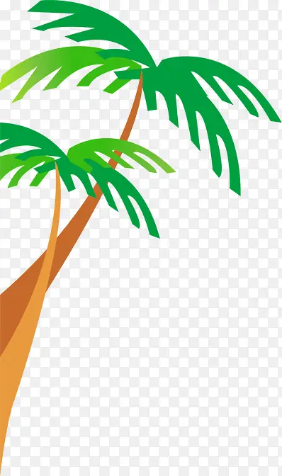 手绘夏日海报沙滩椰子树
