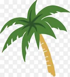 卡通夏日沙滩椰子树
