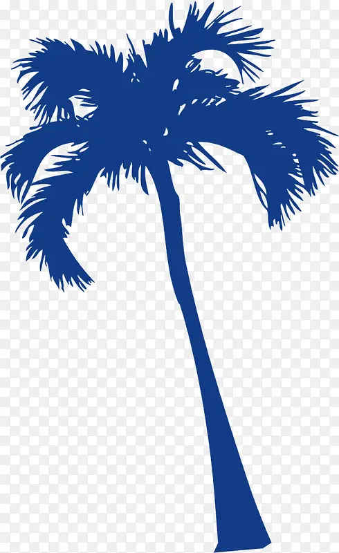 高清手绘蓝色沙滩粽子树