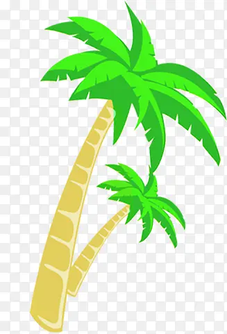 植物沙滩椰子树卡通效果