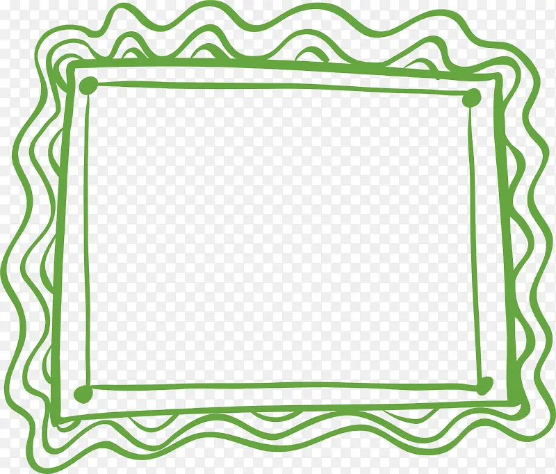 绿色手绘花边标题框