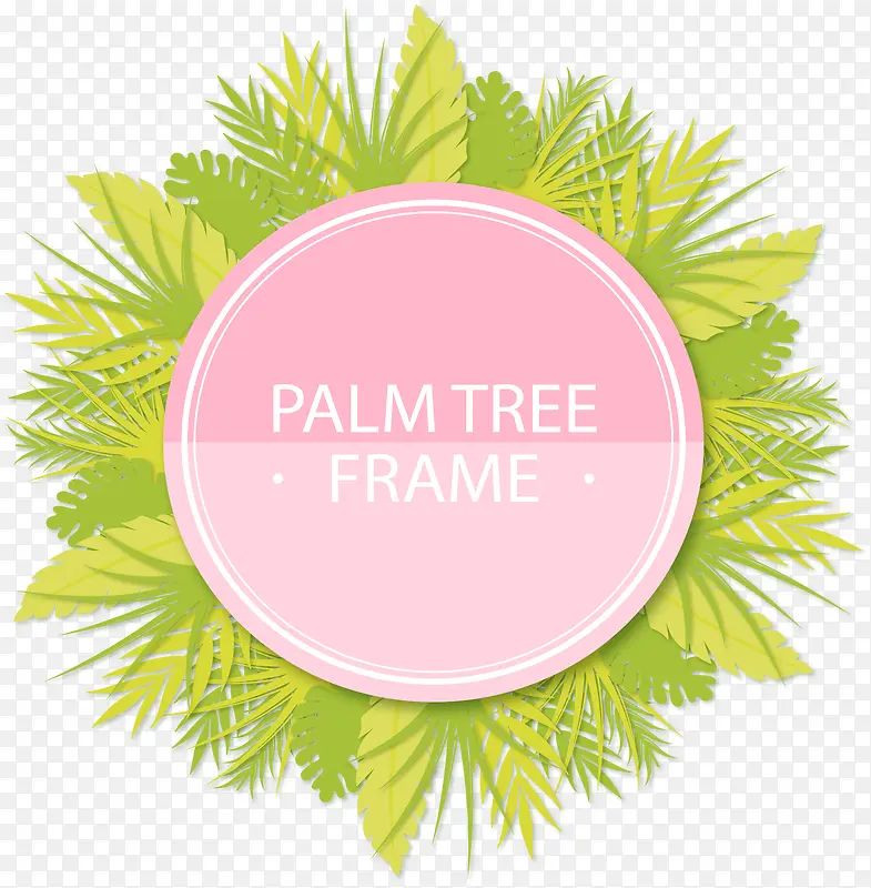 棕榈树叶标题框