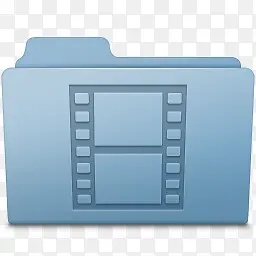 电影文件夹蓝色光滑的豹图标