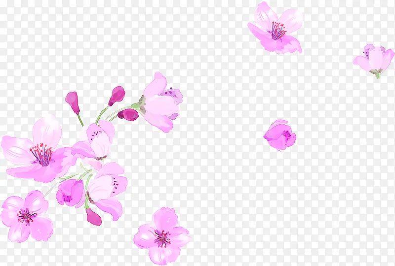 手绘粉色花朵海报教师节