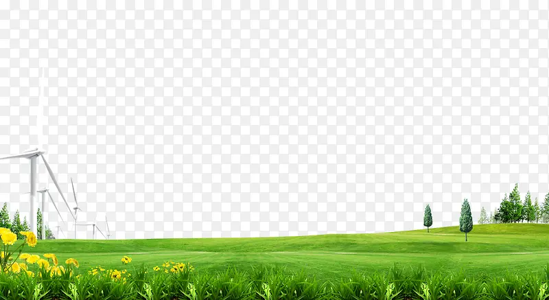 绿地草原免抠素材