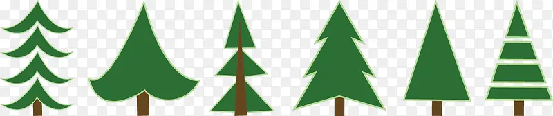 矢量圣诞节绿色松树素材