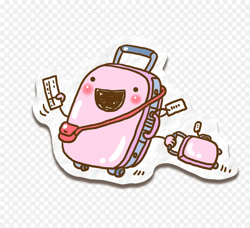 创意粉色行李箱