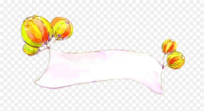 手绘彩色氢气球标签